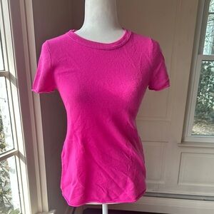 J. Crew Hot Pink Short Sleeve Crewneck Sweater